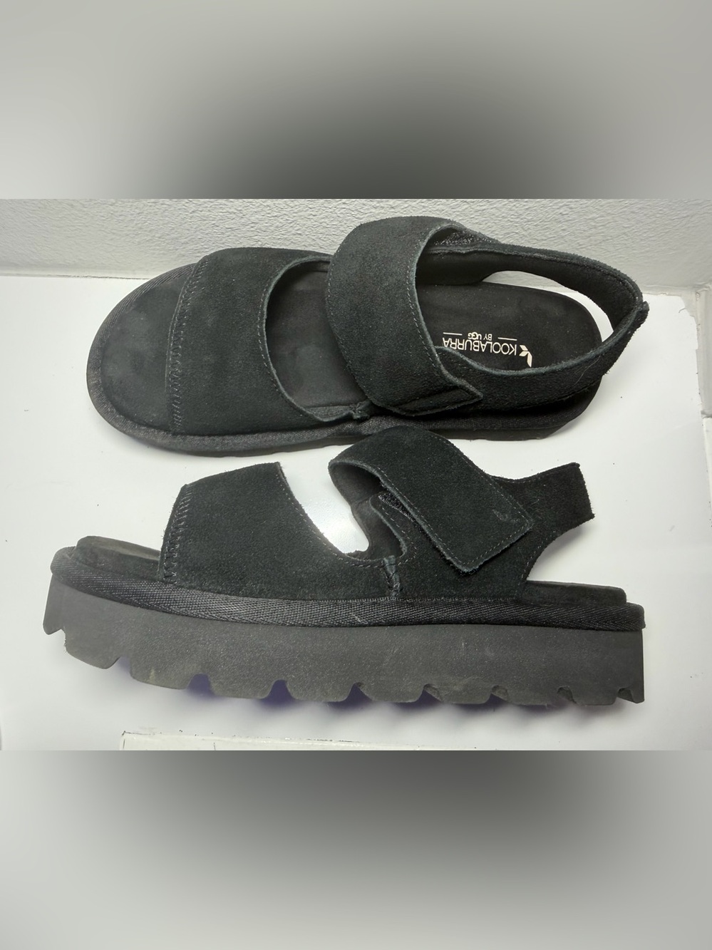 UGG Koolaburra W Tizz Sandal - Black Platform Slide (W/ BLK) Sz 6 - Picture 6 of 14
